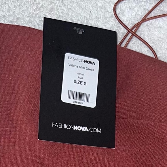 Fashion Nova Rust Valeria Midi Dress Size Small - Picture 4 of 4